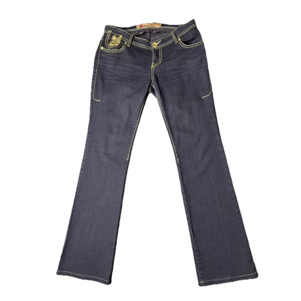 Apple Bottom Boot Cut Jeans Women Size 7/8 Embroidered Pocket 90s/Y2k Vintage